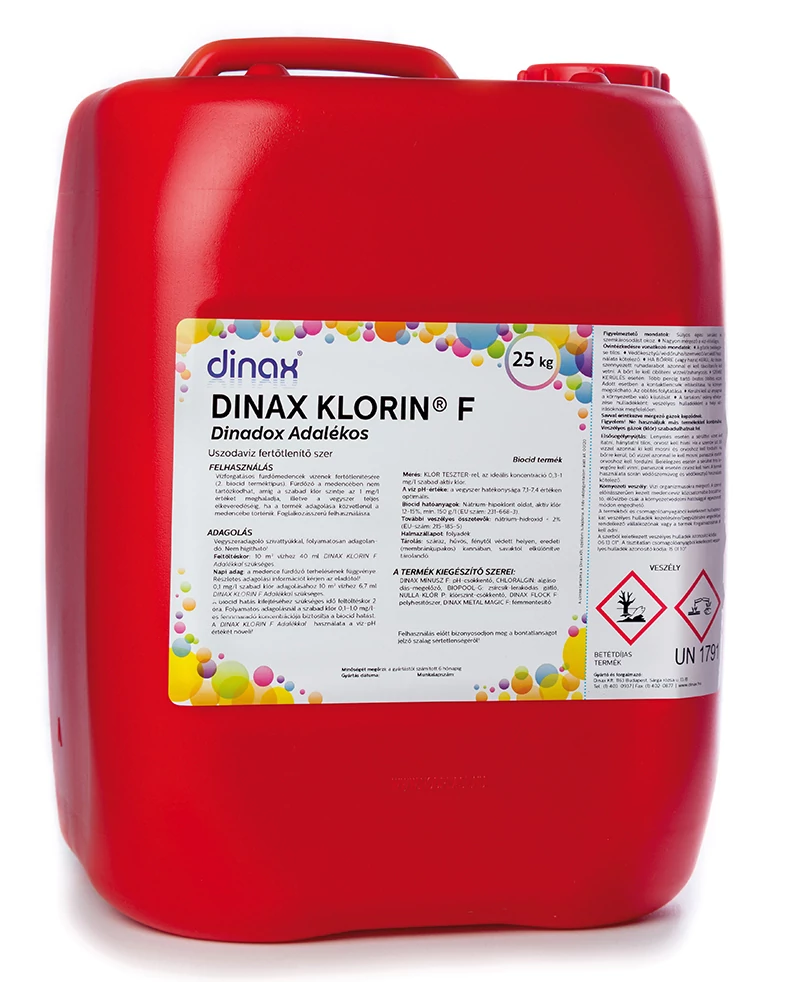 Dinax Klorin F folyékony klór 25kg